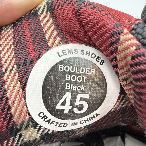 Lems Boulder Boot Barefoot Vegan Zero-drop Lightweight Wide Toe 45 Black main image 7